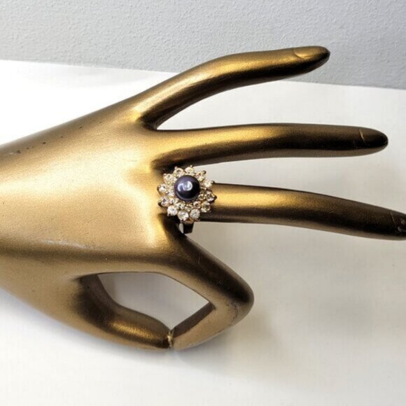 Genuine Small Black Pearl Ring Size 5.25 - Picture 3 of 15